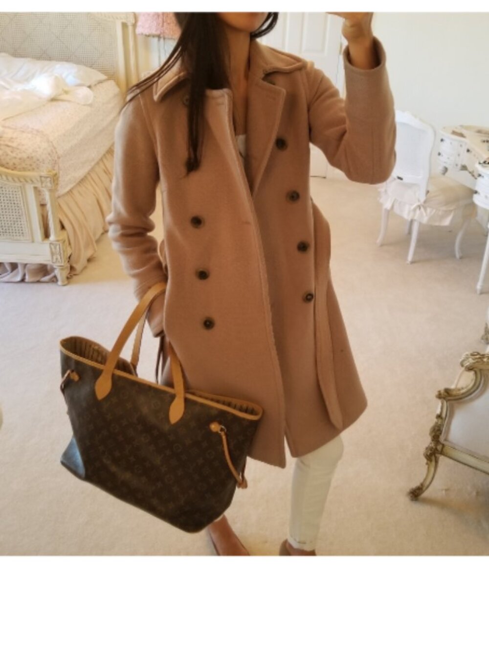 J. Crew Stadium Cloth Camel double breasted Wool lined silk coat trench 8